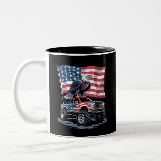 4. Juli Patriotic American Flag Eagle USA Zweifarbige Tasse (Links)