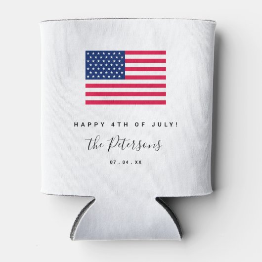 4. Juli Patriotic American Flag USA Party Dosenkühler (Vorderseite)