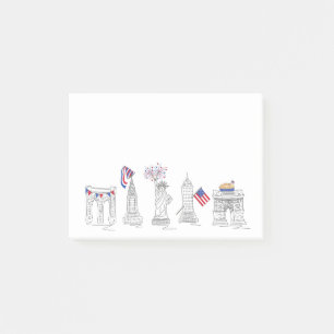 4. Juli Patriotic Americana Liebe USA NYC Amerika Post-it Klebezettel