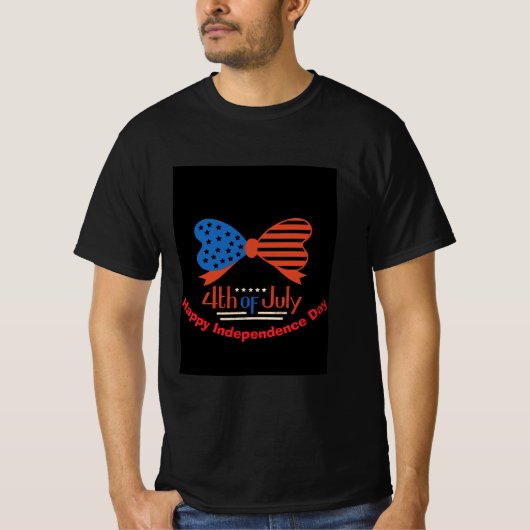 "4. Juli" Patriotic Bow Design Custom T-Shirt (Vorderseite)