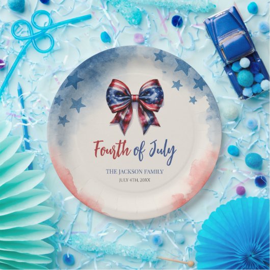 4. Juli Patriotic Bow GRILLEN Party Pappteller (Party)