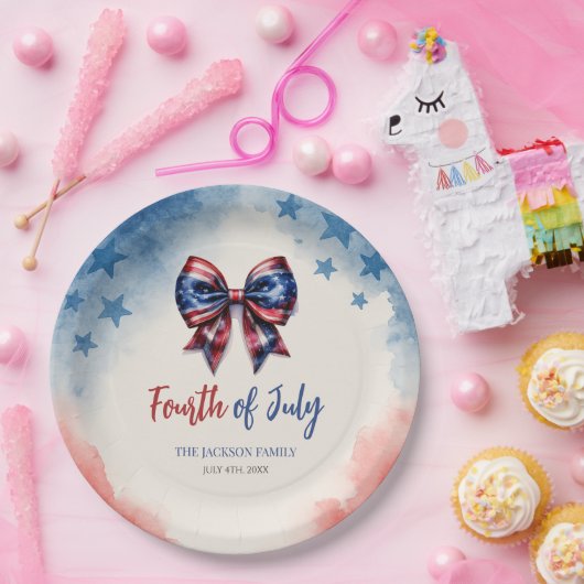4. Juli Patriotic Bow GRILLEN Party Pappteller (Party)
