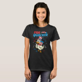 4. Juli Patriotic Duck Fire Quacker Funny Fire T-Shirt (Vorne ganz)