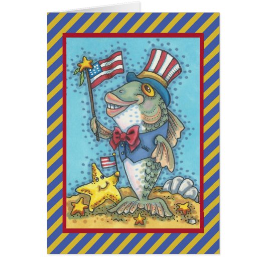 4. JULI PATRIOTIC FISH GREETING CARD Verse (Vorne)
