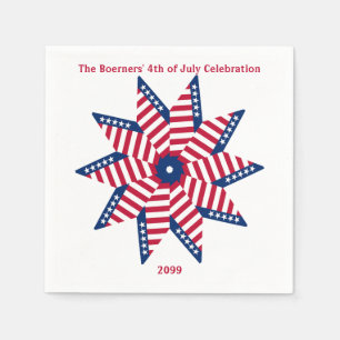4. Juli Patriotic Fun Party Paper Napkins Serviette