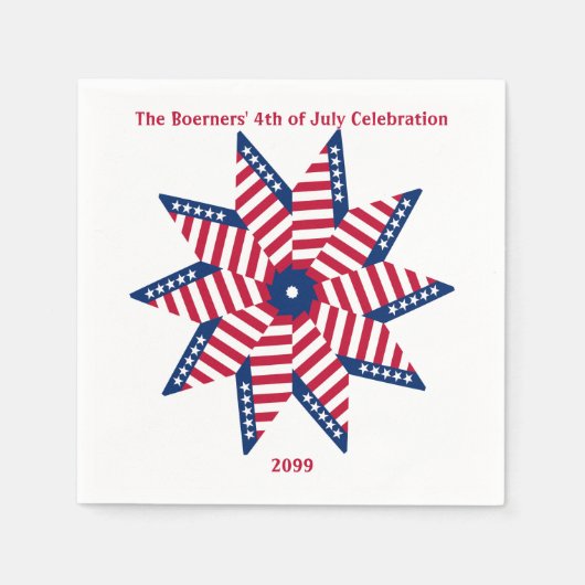 4. Juli Patriotic Fun Party Paper Napkins Serviette (Vorderseite)