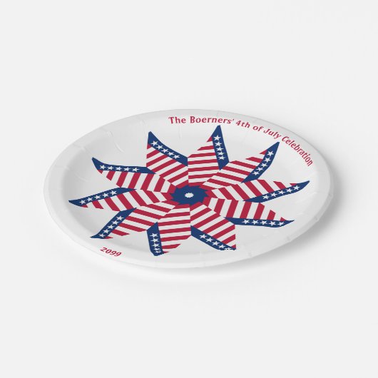 4. Juli Patriotic Fun Party Paper Teller (Schrägansicht)