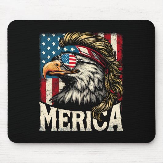 4. Juli Patriotic Funny Eagle 4. Juli USA Mer Mousepad (Vorne)