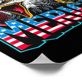 4. Juli Patriotic Funny Eagle 4. Juli USA Mer Poster (Ecke)