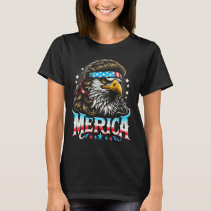 4. Juli Patriotic Funny Eagle 4. Juli USA Mer T-Shirt