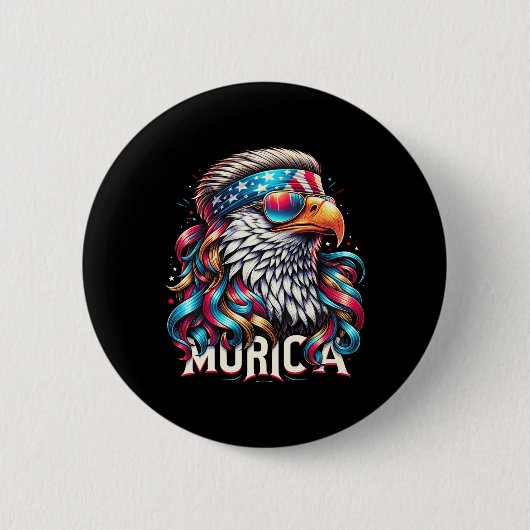 4. Juli Patriotic Funny Eagle 4. Juli USA Mur Button (Vorderseite)