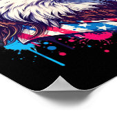 4. Juli Patriotic Funny Eagle 4. Juli USA Mur Poster (Ecke)