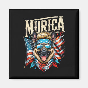 4. Juli Patriotic Funny German Shepherd 4. Juli Magnet