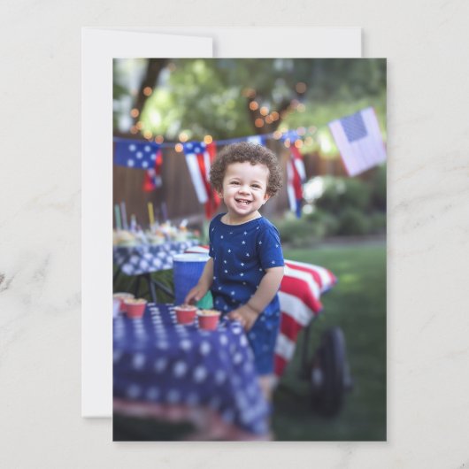 4. Juli Patriotic Geburtstag Danke Karte (Rückseite)