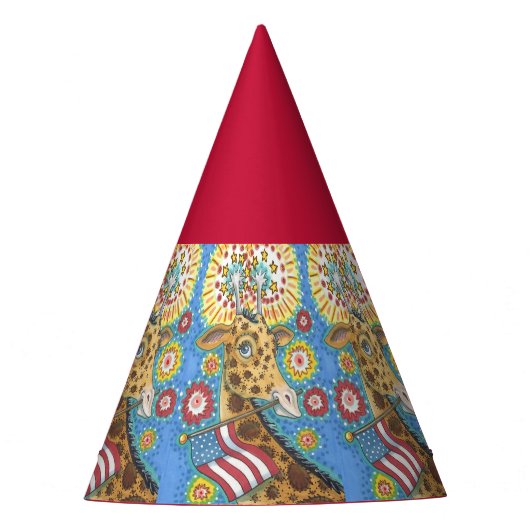 4. JULI PATRIOTIC GIRAFFE, FERIENPARTEI HAT PARTYHÜTCHEN (Vorderseite)