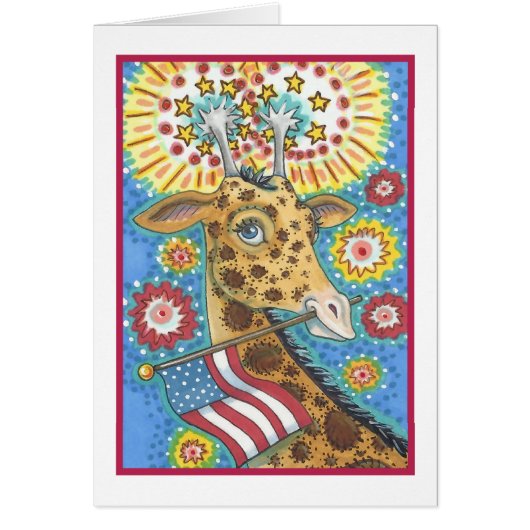 4. JULI, PATRIOTIC GIRAFFE NOTE CARD Blank (Vorne)