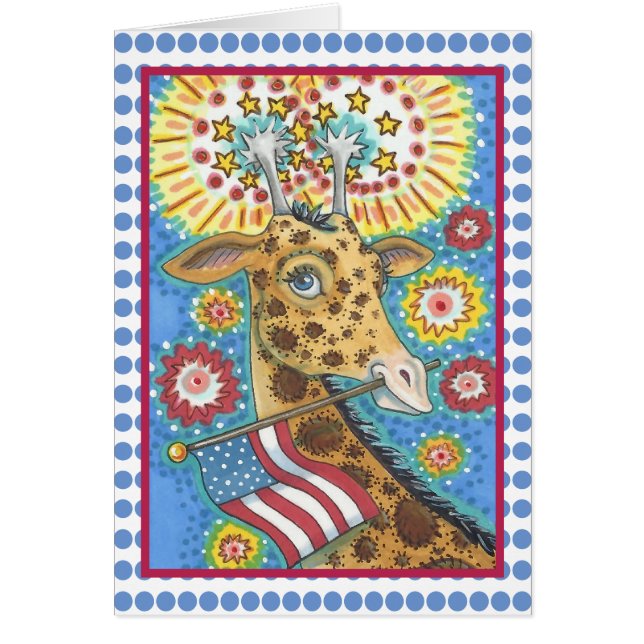 4. JULI, PATRIOTIC GIRAFFE NOTE CARD Blank (Vorne)