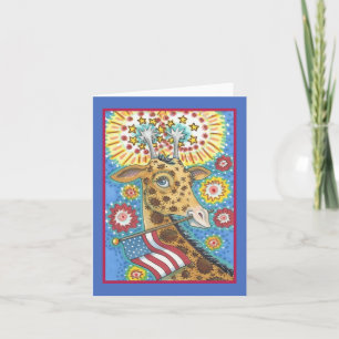 4. JULI, PATRIOTIC GIRAFFE NOTE CARD Blank Karte