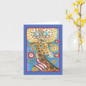 4. JULI, PATRIOTIC GIRAFFE NOTE CARD Blank Karte (Gelbe Blume)