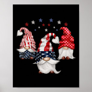 4. Juli Patriotic Gnomes Funny Niedlich American U Poster