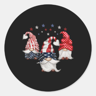 4. Juli Patriotic Gnomes Funny Niedlich American U Runder Aufkleber