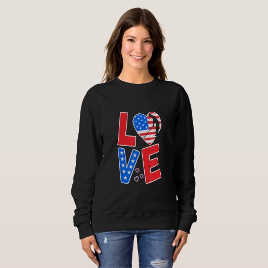 4. Juli Patriotic Golf Liebe USA American Flag Sweatshirt (Vorne ganz)