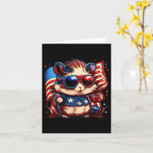 4. Juli Patriotic Hamster US Flag Karte (Gelbe Blume)