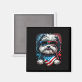 4. Juli Patriotic Havanese Hund uns Flag Magnet (Vorderseite/Rückseite)