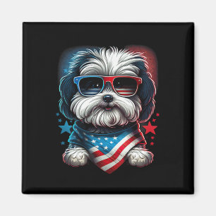 4. Juli Patriotic Havanese Hund uns Flag Magnet