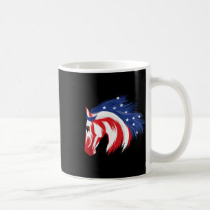 4. Juli Patriotic Horse American Flag Horsebac Kaffeetasse