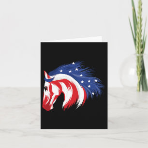 4. Juli Patriotic Horse American Flag Horsebac Karte
