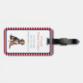 4. Juli Patriotic Hund Monogramm Gepäckanhänger (Rückseite horizontal)