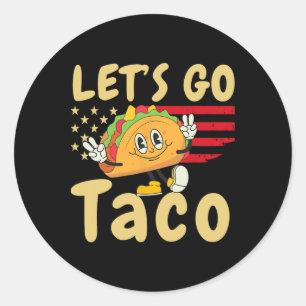 4. Juli Patriotic Lass's Go Usa Tacos Freedom F Runder Aufkleber