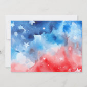 4. Juli Patriotic Red White Blue Geburtstag Dankeskarte (Rückseite)