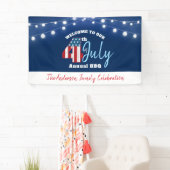 4. Juli Patriotic Red White Blue USA Flag Lights Banner (Insitu)
