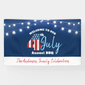 4. Juli Patriotic Red White Blue USA Flag Lights Banner (Horizontal)