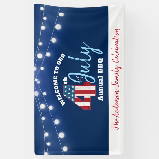 4. Juli Patriotic Red White Blue USA Flag Lights Banner (Vertikal)