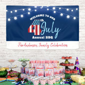 4. Juli Patriotic Red White Blue USA Flag Lights Banner