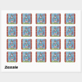 4. JULI PATRIOTIC ROOSTER STICKERS Squ * Blatt (Blatt)