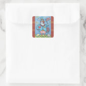 4. JULI PATRIOTIC ROOSTER STICKERS Squ * Blatt (Tasche)
