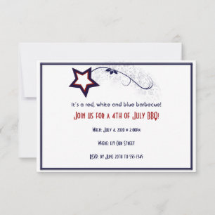 4. Juli Patriotic Star Light Einladung