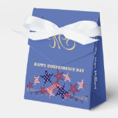 4. Juli Patriotic Stars Monogram Custom Party Geschenkschachtel (Vorderseite)