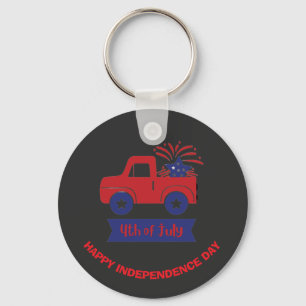 "4. Juli" Patriotic Truck Design Custom Schlüsselanhänger