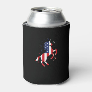4. Juli Patriotic Unicorn USA Flag für Mädchen K Dosenkühler