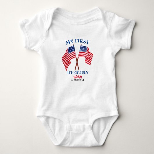 4. Juli, Patriotic USA Flag B Baby Strampler (Vorderseite)