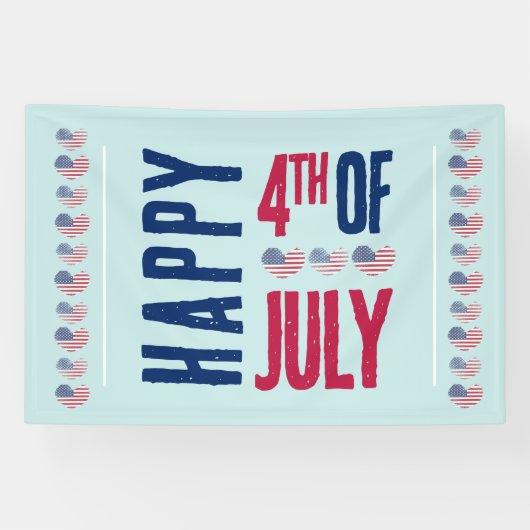 4. Juli Patriotic USA Flag Banner (Horizontal)