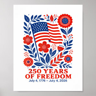 4. Juli Patriotisch 250. Jubiläum 250 Jahre Poster