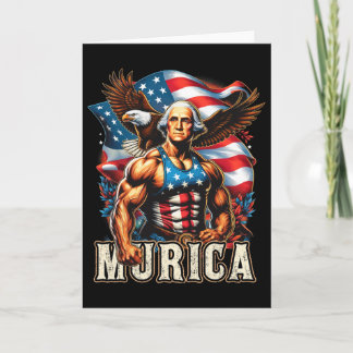 4. Juli Patriotisch Lustig George Washington Juli Karte