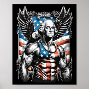 4. Juli Patriotisch Lustig George Washington Juli Poster