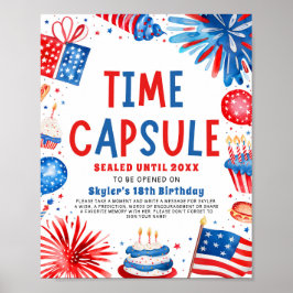 4. Juli Patriotische 1. Geburtstagskapsel Poster